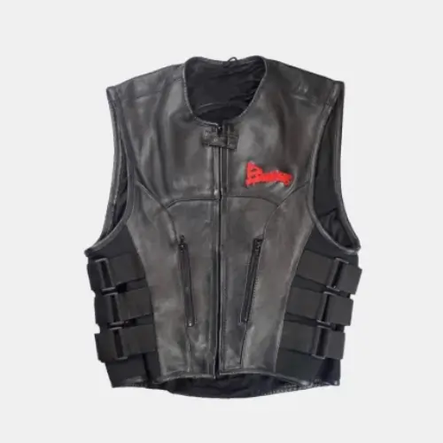 Black Leather Barriers GT Vest