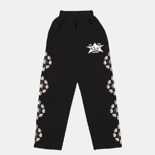 Black/Brown Barriers Cowrie Shell Sweatpants
